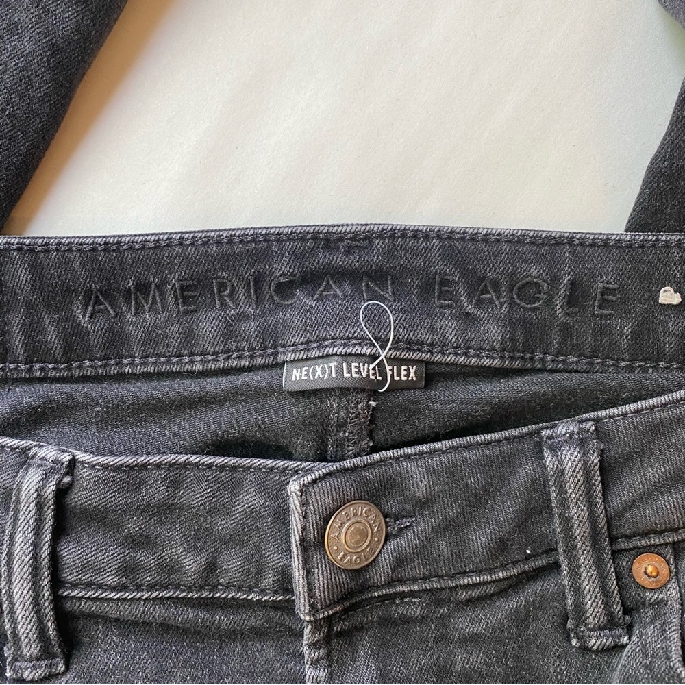 American Eagle Men’s Slim Straight Black Jeans Size 30X32 - Picture 7 of 9